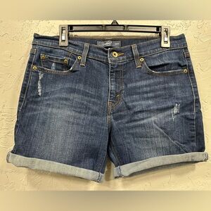 Levi’s Women’s Denim Shorts – Size 10 – Distressed Cuffed Jean Shorts